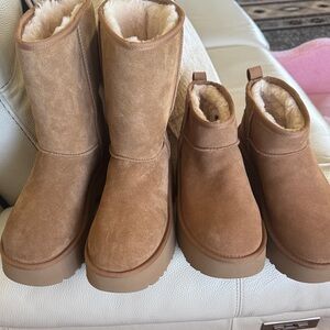 UGG Chestnut Shearling-Lined Suede Boots